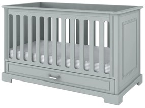 Detská postieľka so šuflíkom Ines neutral grey 70x140