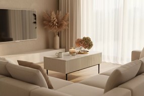 Konferenčný stolík Nicole 120 cm - kašmírové / čierne nohy