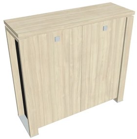 Stredná skriňa Verno+ S 140 x 46 x 130 cm, agát / čierna