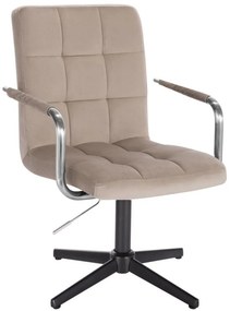 LuxuryForm DESIGN Otočná stolička VERONA VELUR na čiernom kríži - latte