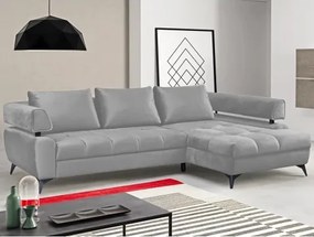 Rohová sedacia súprava Paris, svetlo šedá látka, pravý roh%