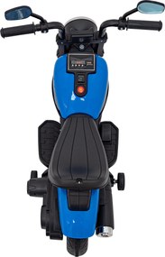 Ramiz Elektrická motorka Chopper FASTER na batérie pre deti modrá + FM rádio + audio panel + LED