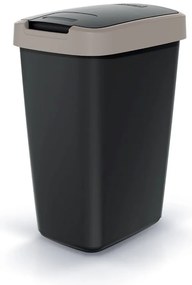 Odpadkový kôš s farebným vekom, 12 l, hnedá / čierna