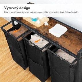 Koš na prádlo Houseland Lordo 130,5 l hnědý/černý