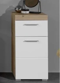 Kúpeľňová stojaca skrinka Amanda 802, sukový dub/biely lesk%