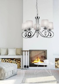 Candellux Biely závesný luster Arnika pre žiarovku 5x E14 35-21687