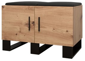 Predsieňová zostava Amanda 18 (dub artisan + čierna ekokoža). Vlastná spoľahlivá doprava až k Vám domov. 1086018
