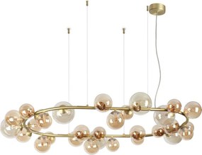 Ideal Lux - LED luster na lanku PERLAGE 30xG9/3W/230V 143 cm zlatá/dymovo-béžová