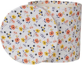 3ks biely okrúhly box s jemnými kvetmi - Ø 19*19 / Ø 17*17 / Ø 15*15 cm