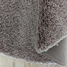 DY Hnedý okrúhly shaggy koberec Camel Rozmer: 60 cm