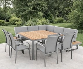 Jedálenská súprava EXPERT PLUS AVERSA TEAK sivá, 4+2+1