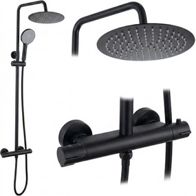 Rea Lungo, sprchový set s termostatom, čierna matná, Rea-P6733