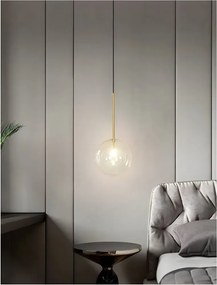 Toolight Toolight, sklenené guľové závesné stropné svietidlo 15cm, 1xG4, APP1680-1CP, OSW-04300