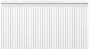 Mexen Rivel, kúpeľňová skrinka 90 cm s umývadlom Vela, 1 zásuvka, drážkovaná, biela matná, 91A20-09047-1-BF01-W23M01