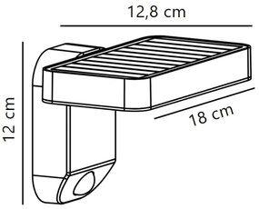 Nordlux - LED solárne nástenné svietidlo s čidlom RICA LED/5W/3,7V IP44