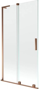 Mexen Velar L, 2-krídlová posuvná vaňová zástena 100 x 150 cm, 8mm číre sklo, ružové zlato, 896-100-003-01-60