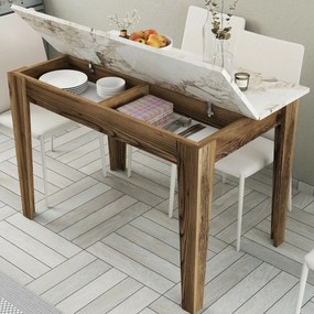 Jedálenský stôl Kiev White and Walnut