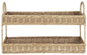 Ib Laursen Dvojposchodový podnos z ratanu Handles