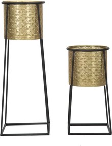 Sada 2 ks kvetinových stojanov Couple Cup čierno-zlatá