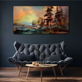 Obraz Canvas Maľovanie stromov strom hory