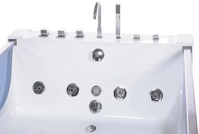 Vírivá vaňa s LED osvetlením 180 x 120 cm biela CURACAO Beliani