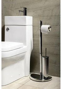 GEDY HI32 Hibiscus stojan s držiakom na toaletný papier a WC štetkou, strieborná
