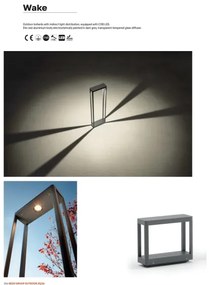 Redo 90582 - WAKE vonkajšie LED svietidlo, 8 W, 230 V, 3000 K, 75 cm, IP65, antracit