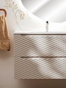 Závěsná skříňka pod umyvadlo Ocean 70 cm dub olejovaný/béžová