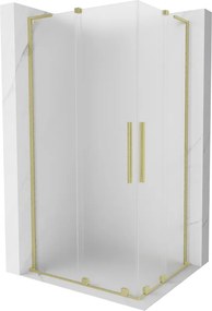 Mexen Velar L Duo, sprchový kút s posuvnými dverami 90 x 80 cm, 8mm sklo námraza, zlatá matná, 871-090-080-02-33-55