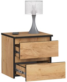 Nočný stolík Cleania CL2 (dub craft). Akcia -25%. Vlastná spoľahlivá doprava až k Vám domov. 1128592