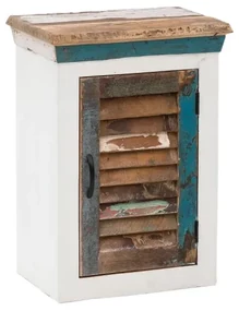 furniture-nabytek.cz - Masívna kúpeľňová nástenná skrinka Perth z recyklovaného dreva, lakovaná, biela / farebná