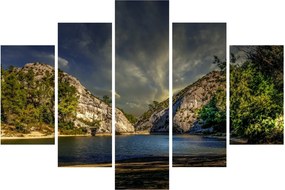 Obraz krajiny s jazerom (150x105 cm)