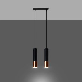 Sollux Lighting Závesné svietidlo LOOPEZ 2 čierna/medená