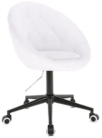LuxuryForm DESIGN Kreslo VERA na čiernej podstave s kolieskami - biele