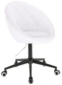 LuxuryForm DESIGN Kreslo VERA na čiernej podstave s kolieskami - biele