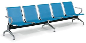 Kovová lavica do čakární STRONG, 5-sedadlo, modrá