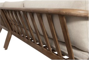Hnedá čalúnená záhradná pohovka (do L) Biam – WOOOD
