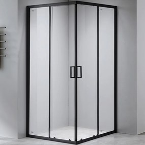 BPS-koupelny Štvorcový sprchový kút BL30C 100x100 čierna/transparent - bez vaničky