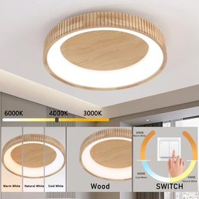 Brilagi - LED stropné svietidlo FALCON WOOD MODERN LED/40W/230V pr. 60 cm, drevené