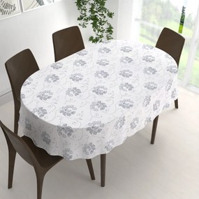 Biante Bavlnený oválny obrus Sandra SA-090 Modré popínavé kvety na bielom 100x140 cm