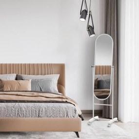 Stojace zrkadlo Nane Oval 317229 - 155x40x42 cm - Biela