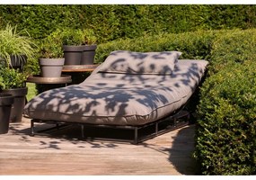 Tmavosivé kovovo-polstrované záhradné ležadlo Emma – Hartman
