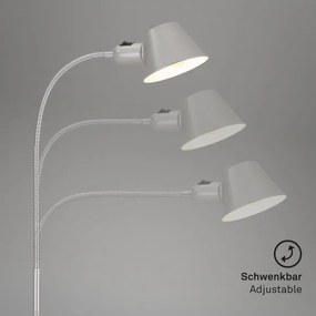 Brilo - Flexibilná stojacia lampa 1xE27/10W/230V strieborná