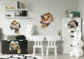 Detská nálepka na stenu s roztomilým mačiatkom 60 x 120 cm