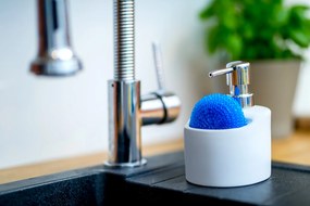 Kuchinox Dávkovač mydla YOGO s priehradkou - AMP_6M2M, biela/chróm