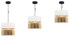 Závesné svietidlo Asti2, 1x PVC/biele textilné tienidlo, (fi 20cm), g, b