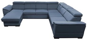 Rozkladacia sedacia súprava s univerzálnym rohom do U s úložným priestorom GRANADA modrá