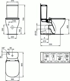 Ideal Standard Tesi Aquablade WC kombi T008201 PA0026