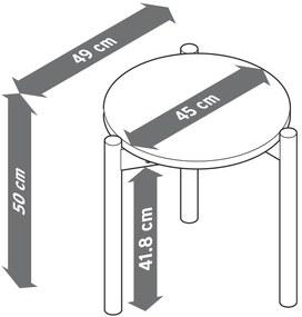 Príručný stolík, okrúhly