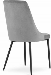 Set 2 stoličiek IMOLA - sivý zamat / čierne nohy